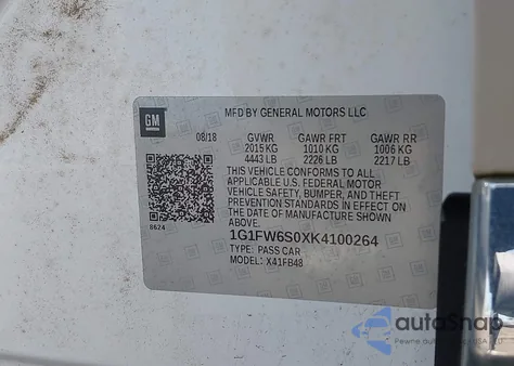 2019 Chevrolet Bolt Ev Lt from USA, damaged, VIN 1G1FW6S0XK4100264